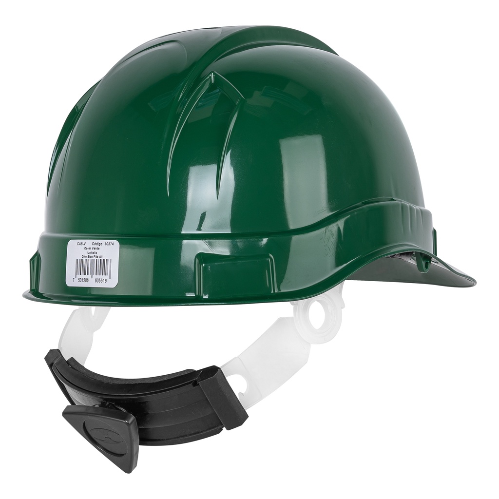 Casco de seguridad color verde. Perfiles y Aceros Cuajimalpa
